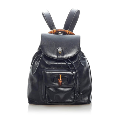 Gucci Mini Bamboo Drawstring Leather Backpack (33125)