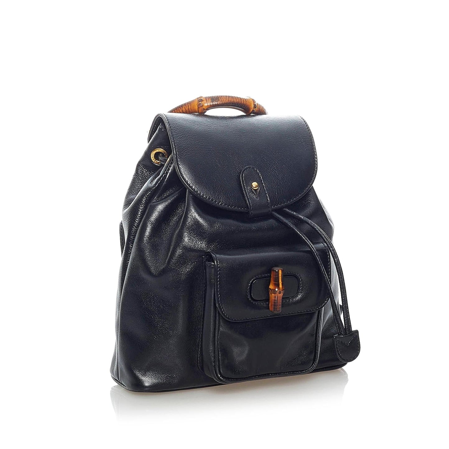 Gucci Mini Bamboo Drawstring Leather Backpack (33125)