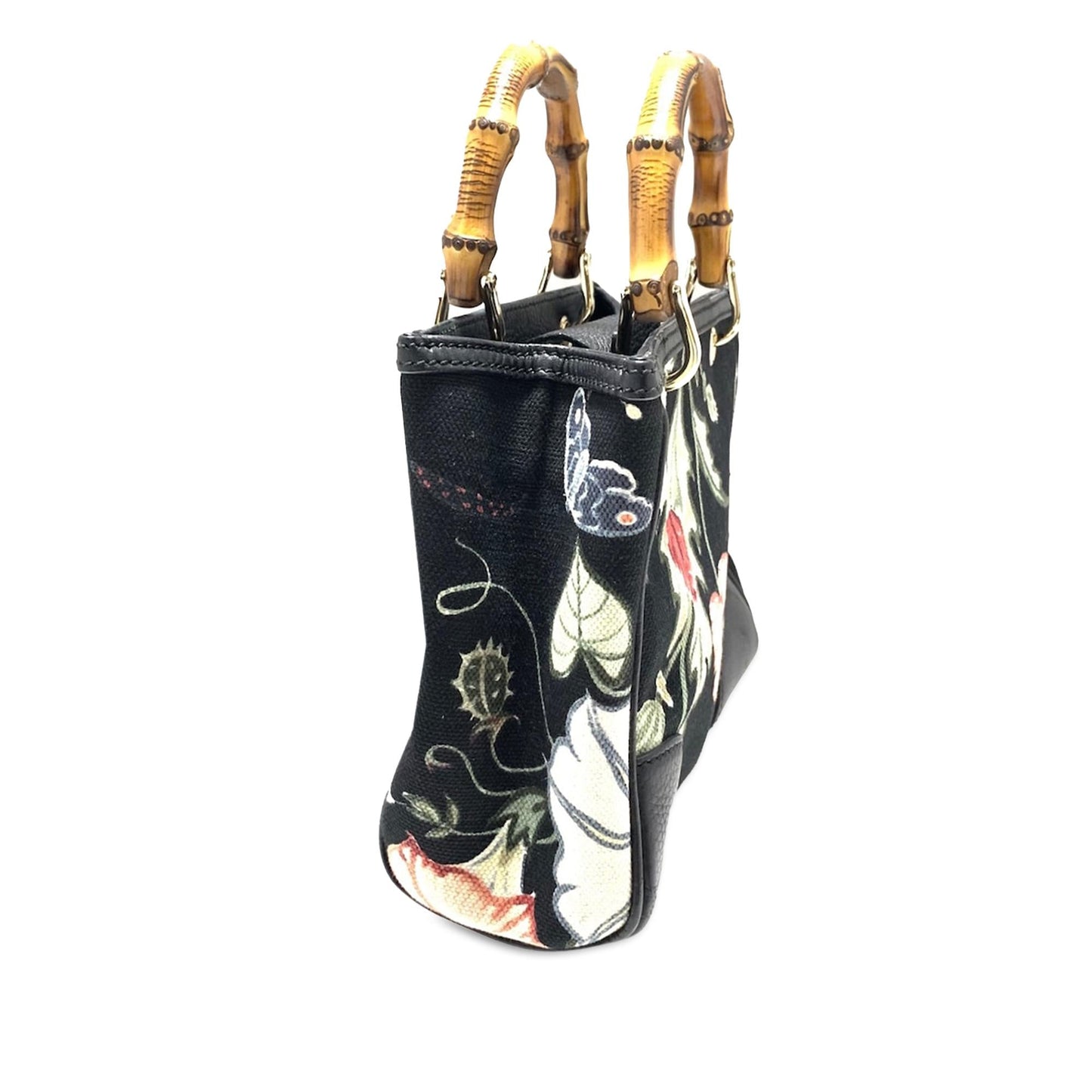 Gucci Mini Floral Canvas Bamboo Shopper (Uikssh)