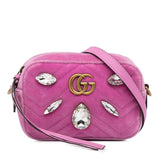 Gucci Mini GG Marmont Crystal Embellished Velvet Crossbody (A5av44)