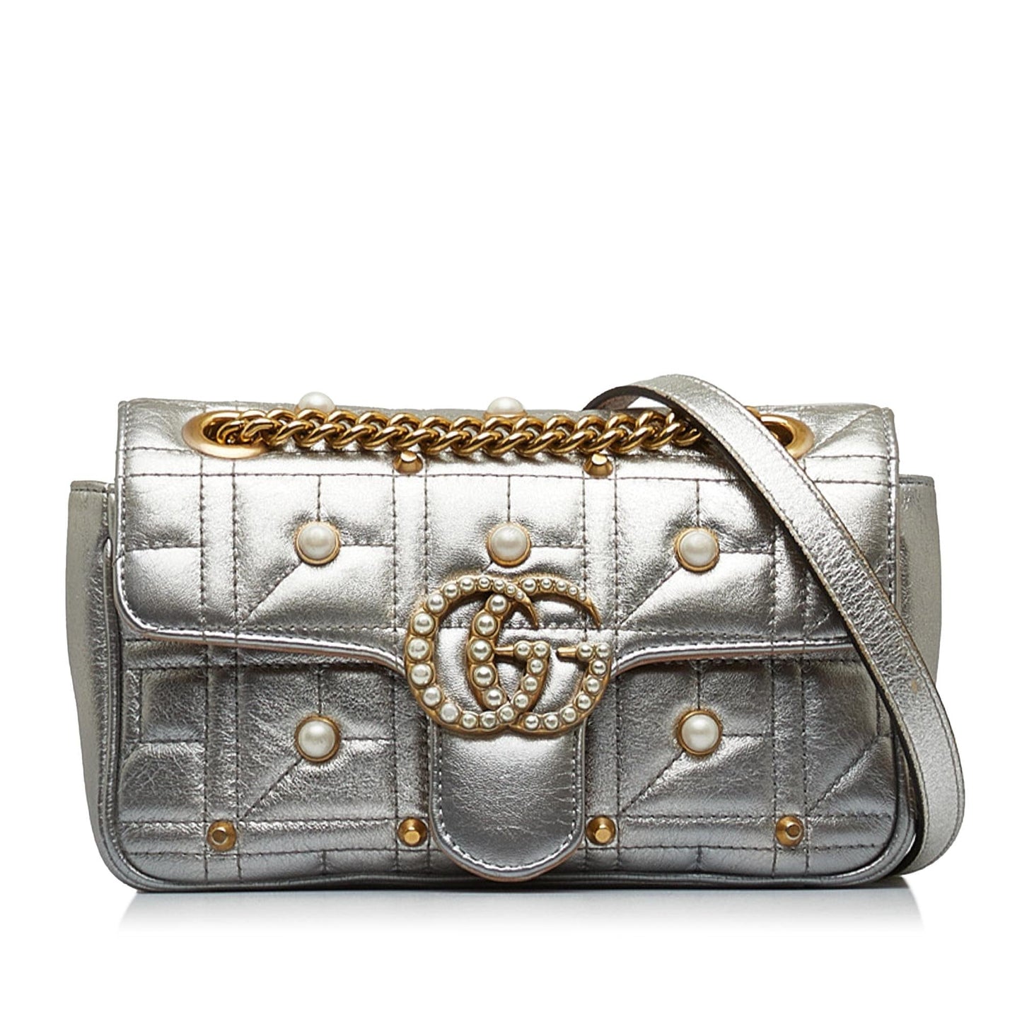Gucci Mini GG Marmont Matelasse Pearl Crossbody Bag (NtkRNe)