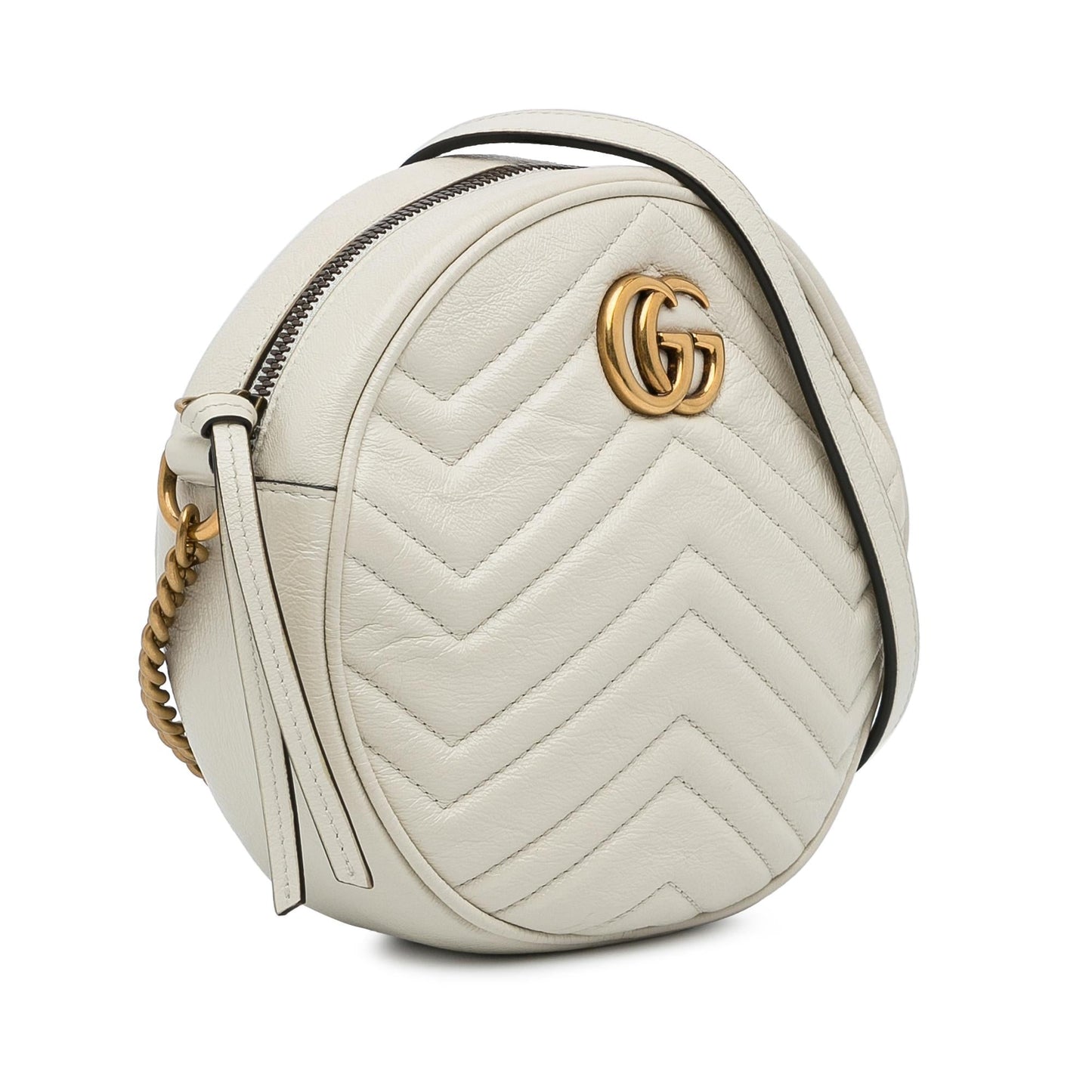 Gucci Mini GG Marmont Round Leather Crossbody Bag (Djif6j)