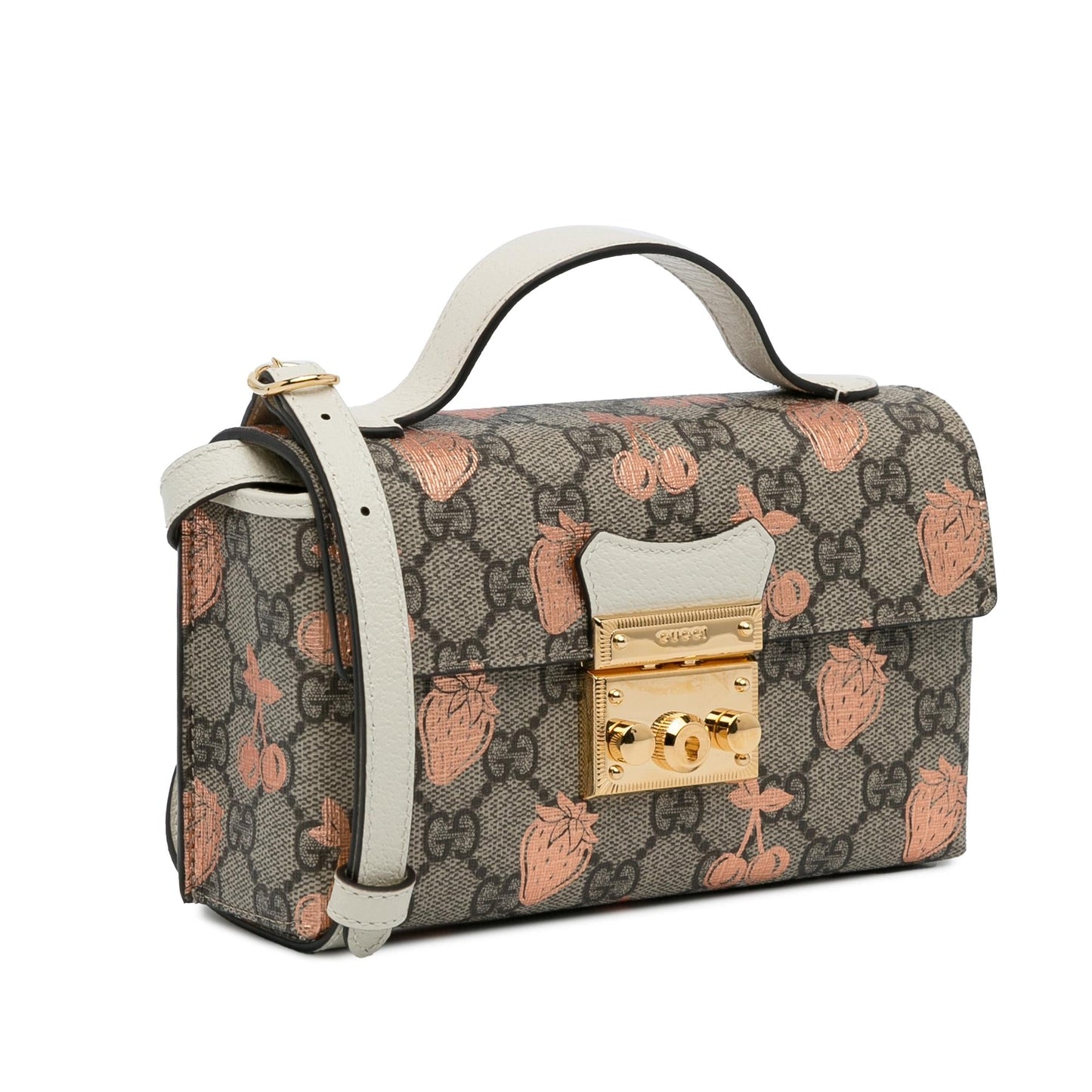 Gucci Mini GG Supreme Berry Padlock Satchel (0xk6RT)
