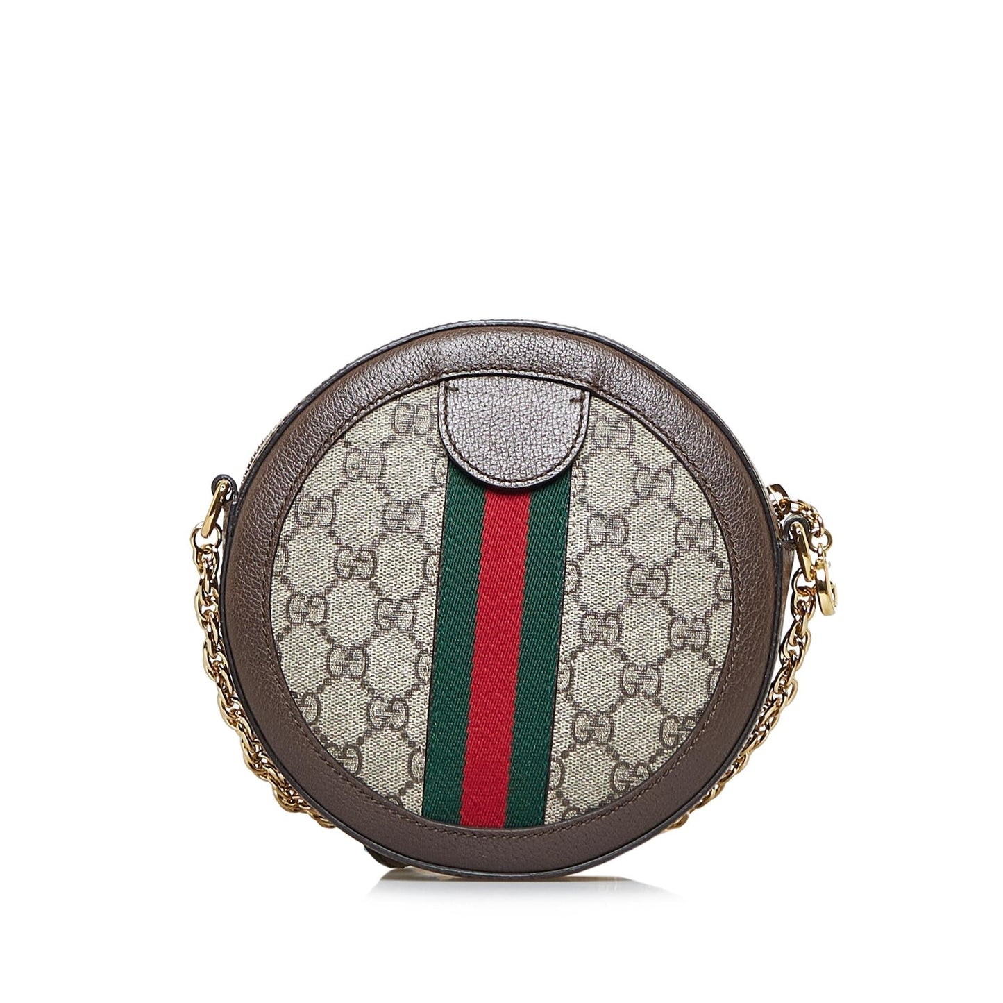 Gucci Mini GG Supreme Round Ophidia Crossbody (Q0Y51W)