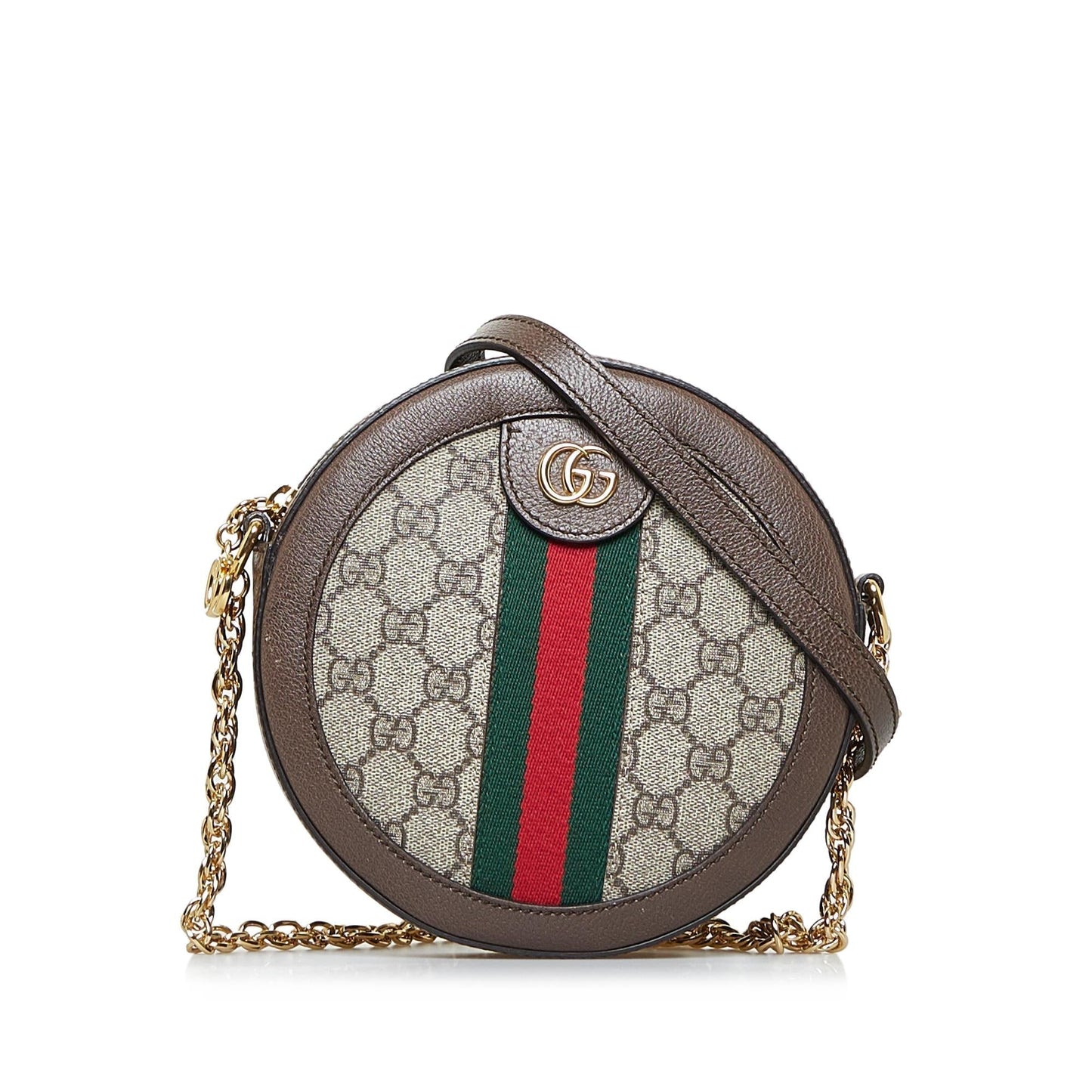Gucci Mini GG Supreme Round Ophidia Crossbody (Q0Y51W)
