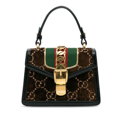 Gucci Mini GG Velvet Sylvie Satchel (f0os8k)