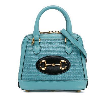 Gucci Mini Raffia Horsebit 1955 Top Handle Bag (TqNTHU)