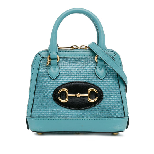 Gucci Mini Raffia Horsebit 1955 Top Handle Bag (TqNTHU)