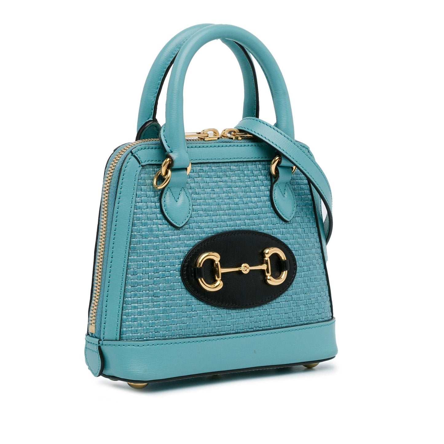 Gucci Mini Raffia Horsebit 1955 Top Handle Bag (TqNTHU)