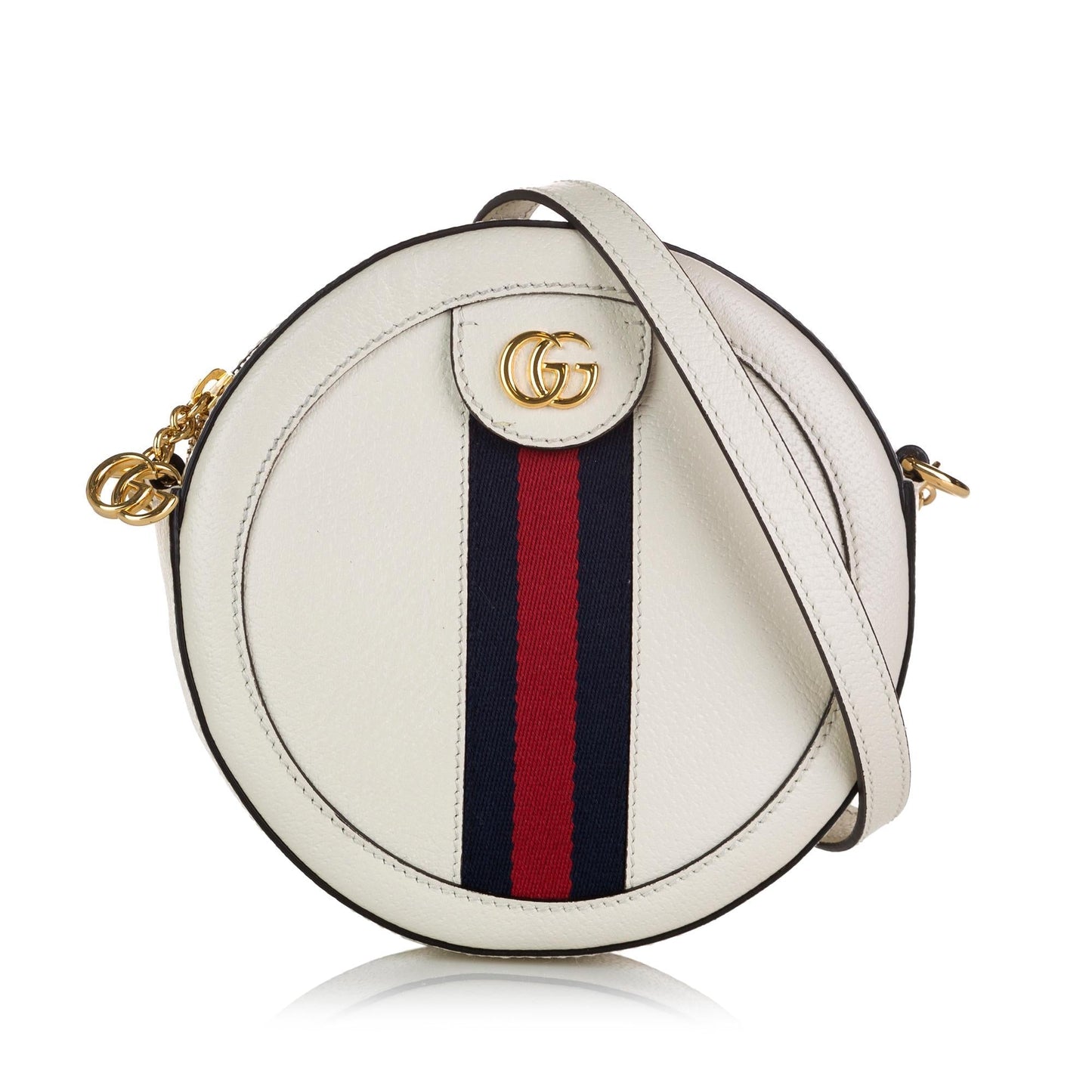 Gucci Mini Round Ophidia Leather Crossbody Bag (35657)