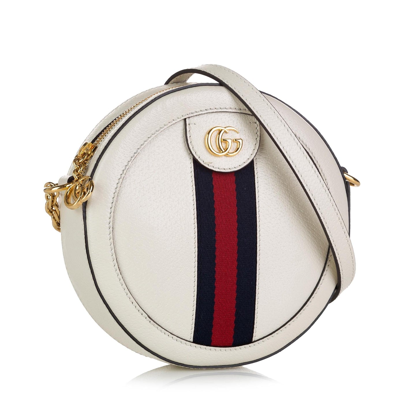 Gucci Mini Round Ophidia Leather Crossbody Bag (35657)