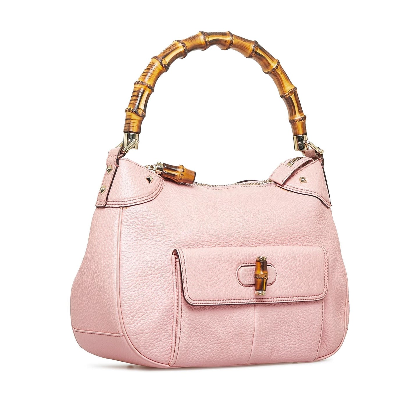 Gucci Nailhead Bamboo Handbag (InJ5MJ)