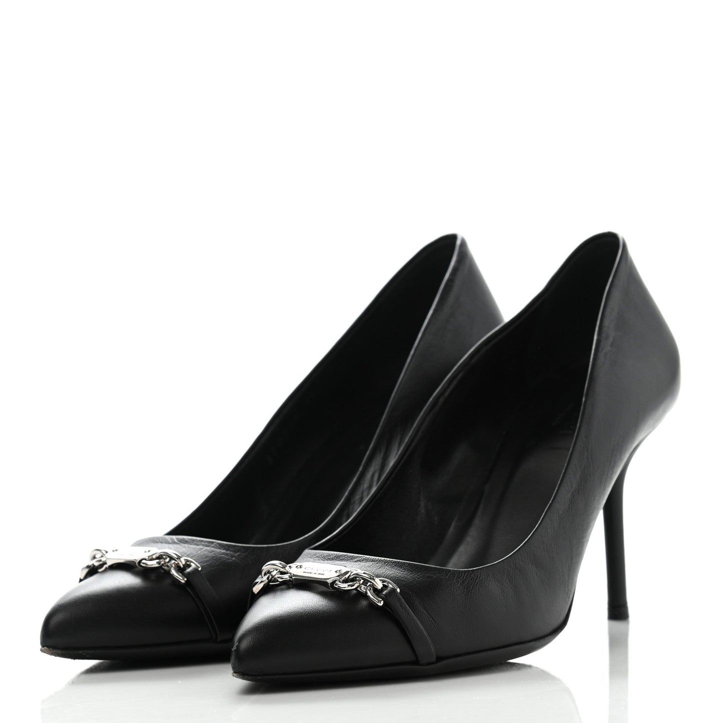 GUCCI NAPPA LEATHER MOOREA MOALITA MID HEEL PUMPS