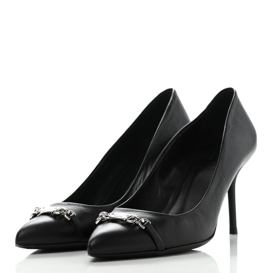 GUCCI NAPPA LEATHER MOOREA MOALITA MID HEEL PUMPS