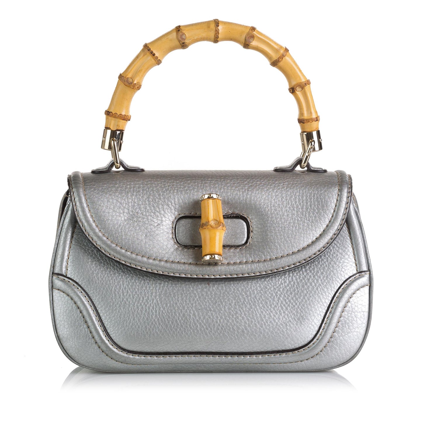 Gucci New Bamboo Leather Handbag (35959)