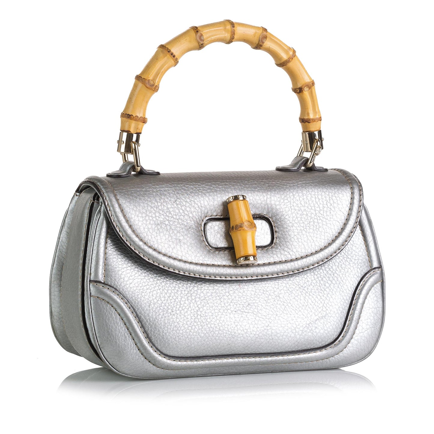 Gucci New Bamboo Leather Handbag (35959)