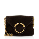 Gucci Nubuck Leather Ribot Flap Small Shoulder Bag (SHF-19107)