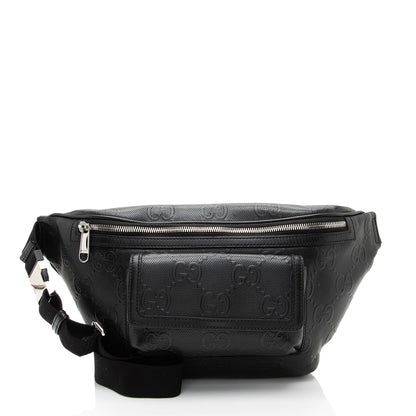 Gucci Perforated Embossed Leather GG Pocket Belt Bag (SHF-TJNqCI)