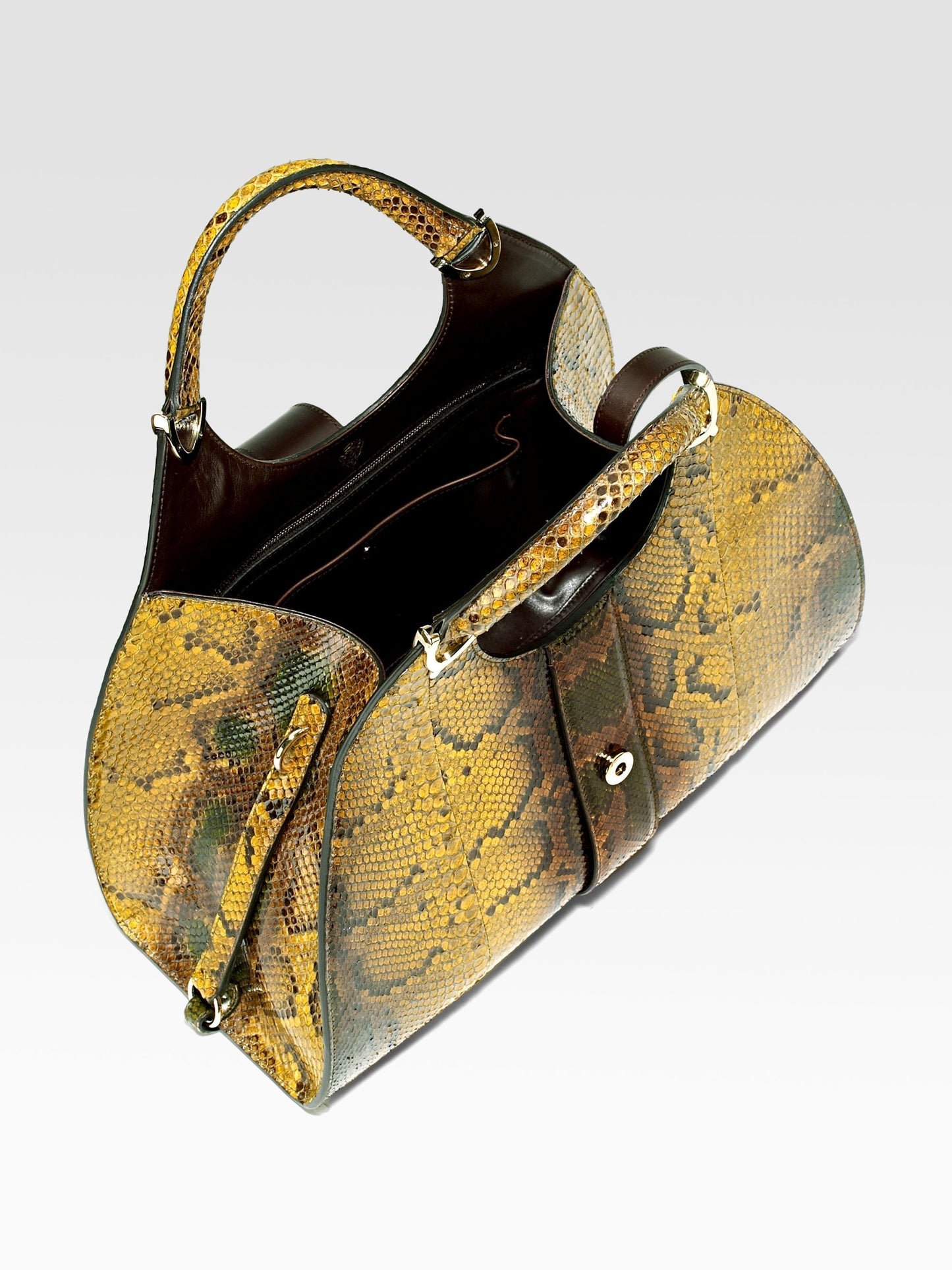 GUCCI Python Stirrup Top Handle Bag
