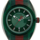 Gucci Sync XXL Green Dial Green and Red Rubber Strap Watch