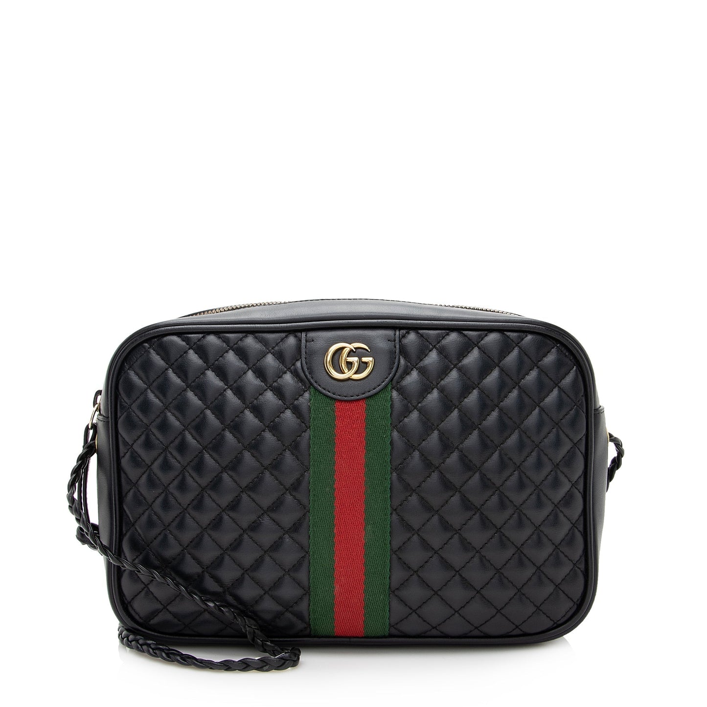 Gucci Quilted Leather Web Trapuntata Small Shoulder Bag - FINAL Sale (SHF-22403)