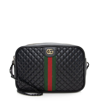Gucci Quilted Leather Web Trapuntata Small Shoulder Bag - FINAL Sale (SHF-22403)