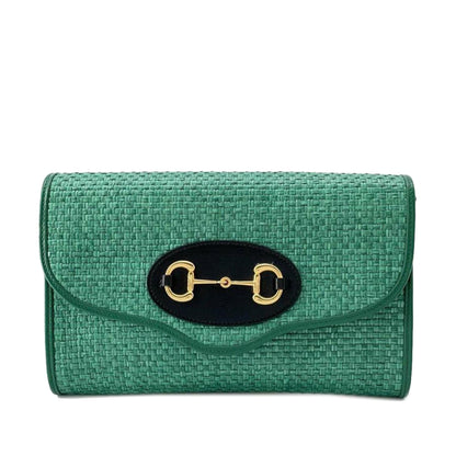 Gucci Raffia Horsebit 1955 Chain Bag (5XcQjW)