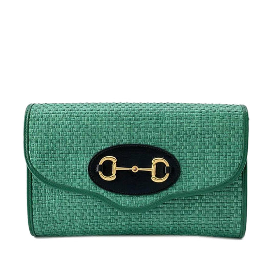 Gucci Raffia Horsebit 1955 Chain Bag (5XcQjW)