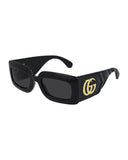 GUCCI THICK RECTANGULAR INJECTION SUNGLASSES GG0811S