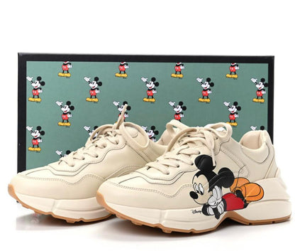 GUCCI X Disney Rhyton Mickey Mo  Leather Trainers