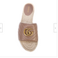 GUCCI Nappa Matelasse GG Marmont Espadrille Slide Sandals