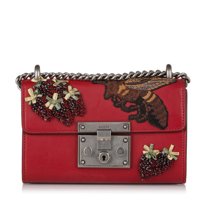 Gucci Small Embroidered Padlock Crossbody (BxKVG5)