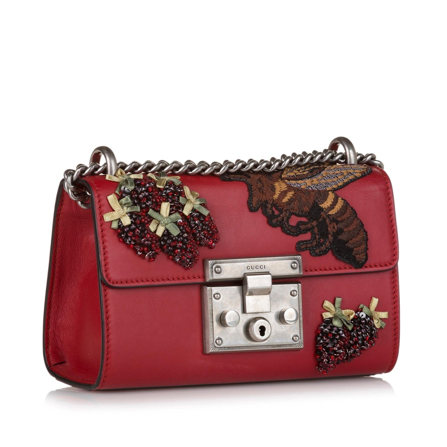 Gucci Small Embroidered Padlock Crossbody (BxKVG5)