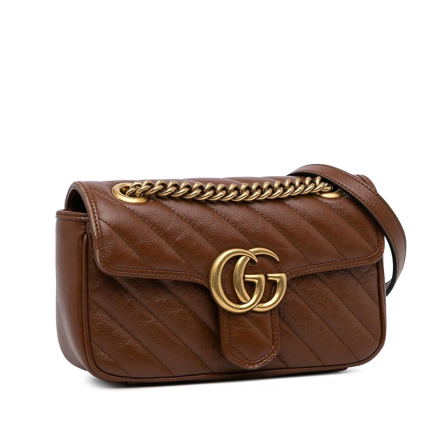 Gucci Small GG Marmont Diagonal Shoulder Bag (pZxZ1I)