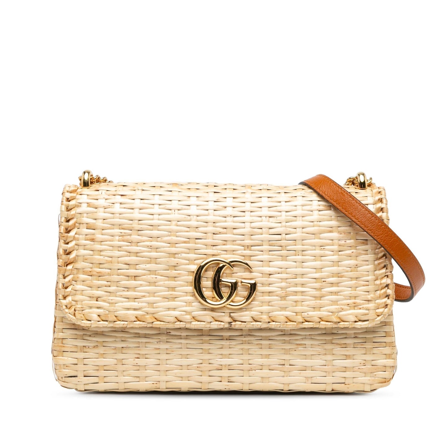 Gucci Small GG Marmont Glazed Wicker Flap (kgHeVf)