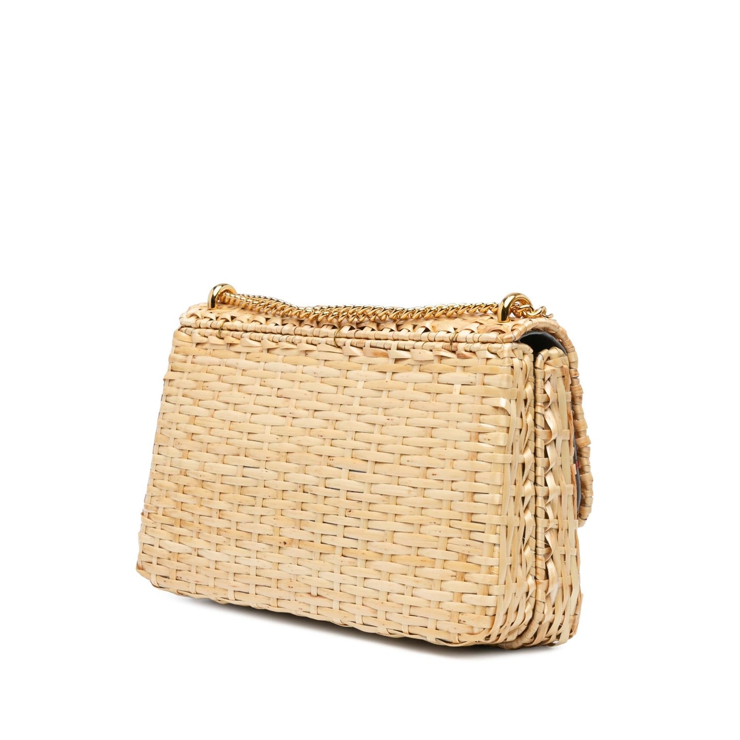 Gucci Small GG Marmont Glazed Wicker Flap (kgHeVf)