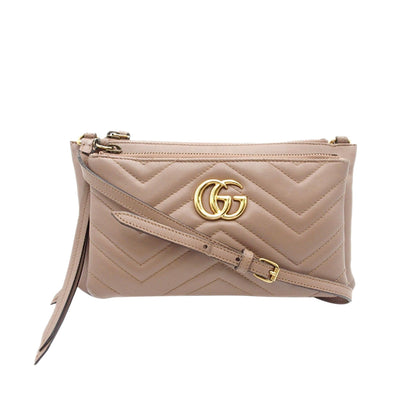 Gucci Small GG Marmont Matelasse Double Zip Pochette (TGr70z)