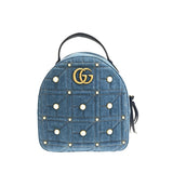 Gucci Small GG Marmont Pearl Denim Backpack (ANLR7W)