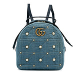 Gucci Small GG Marmont Pearl Denim Backpack (AWCod3)