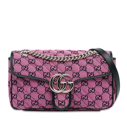 Gucci Small GG Multicolor Canvas Marmont Crossbody Bag (T1ZD4V)