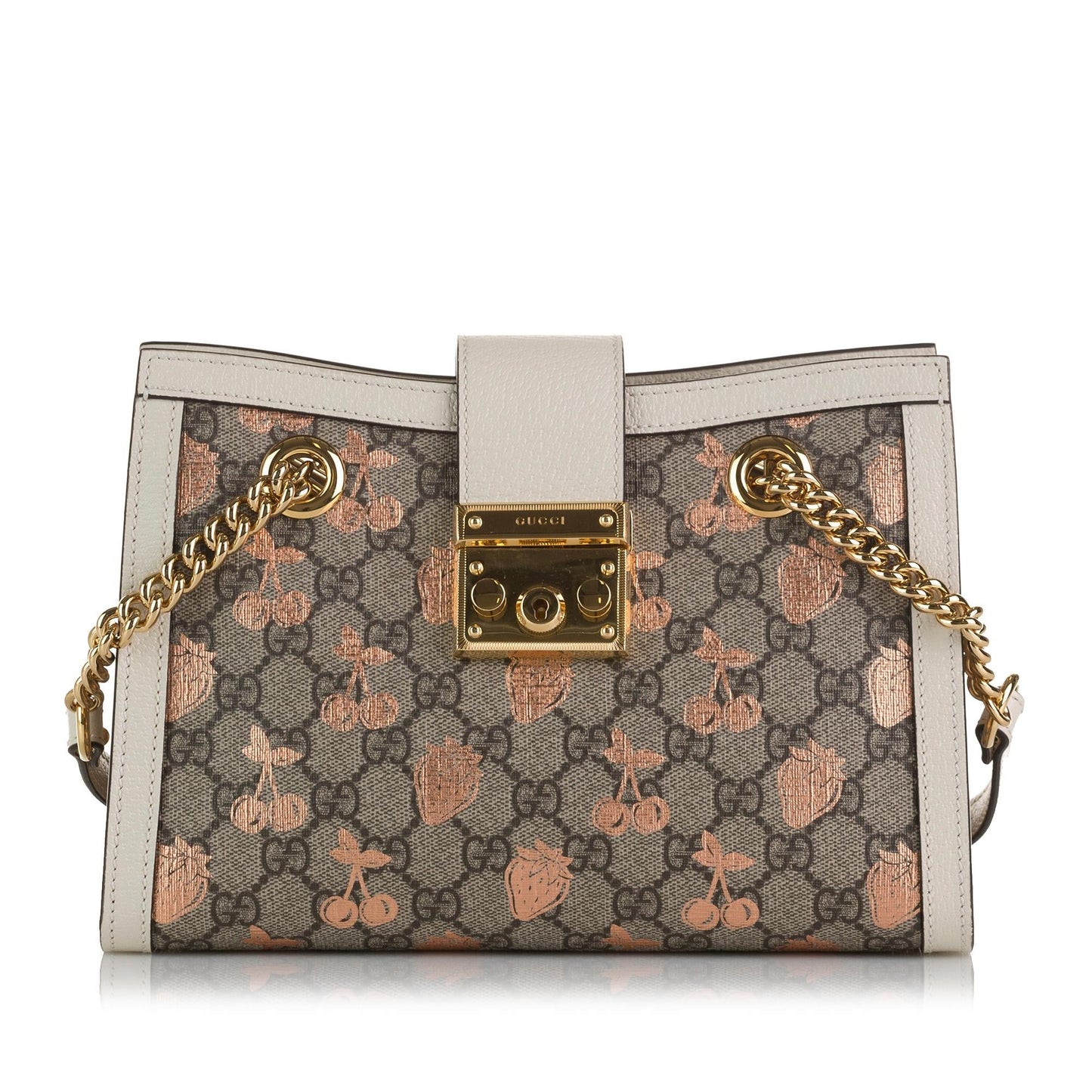 Gucci Small GG Supreme Berry Padlock Tote (pt4iss)