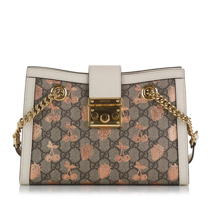 Gucci Small GG Supreme Berry Padlock Tote (pt4iss)
