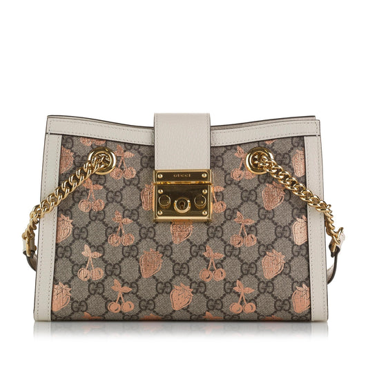 Gucci Small GG Supreme Berry Padlock Tote (pt4iss)