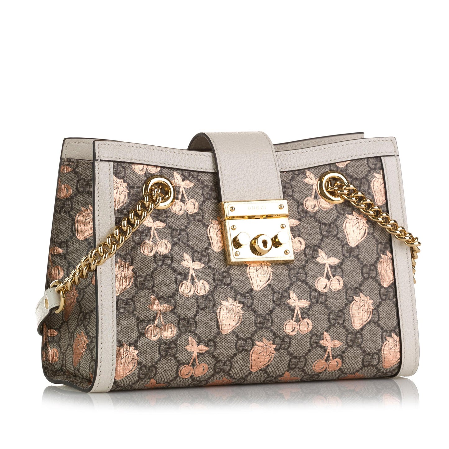Gucci Small GG Supreme Berry Padlock Tote (pt4iss)
