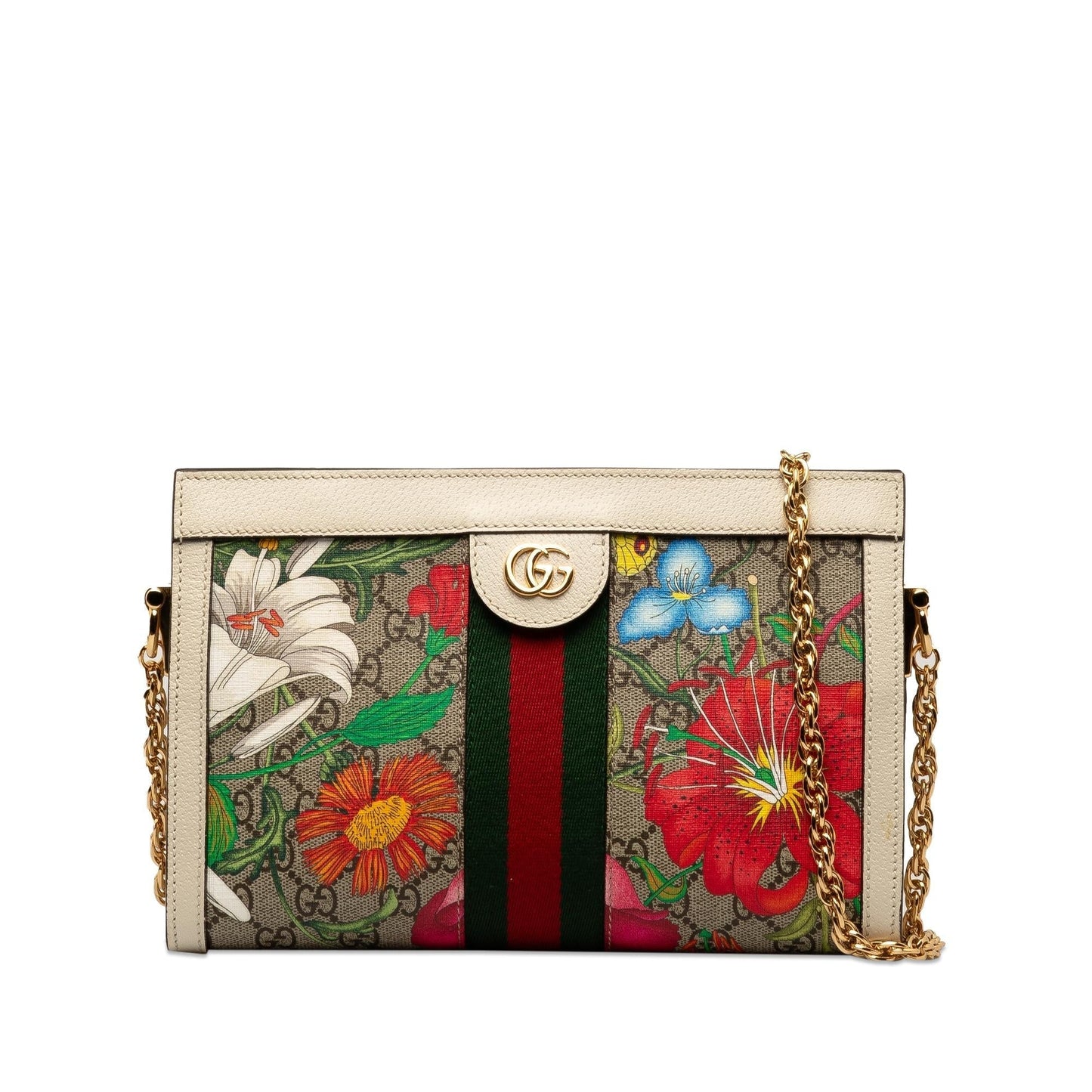 Gucci Small GG Supreme Flora Ophidia Chain Shoulder Bag (7xxXPR)