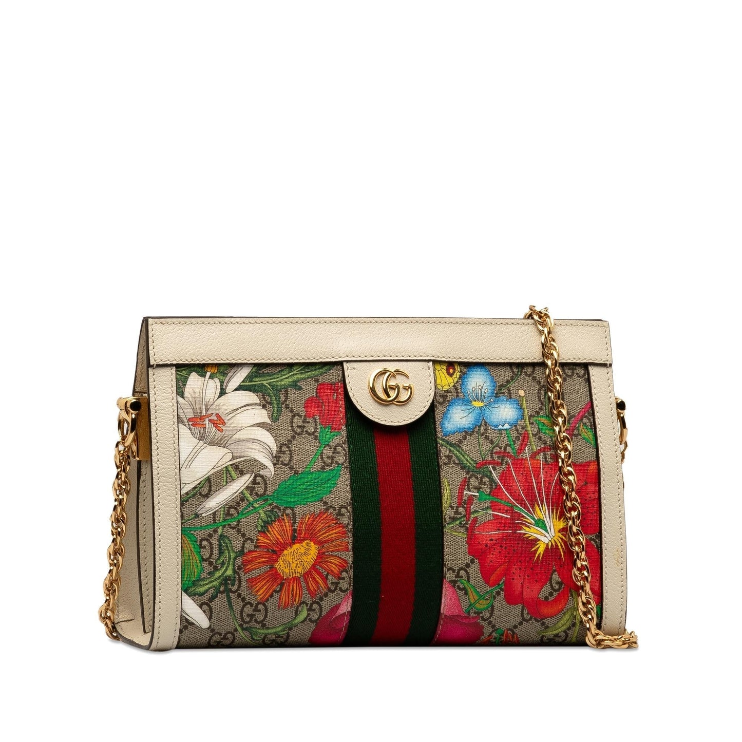 Gucci Small GG Supreme Flora Ophidia Chain Shoulder Bag (7xxXPR)