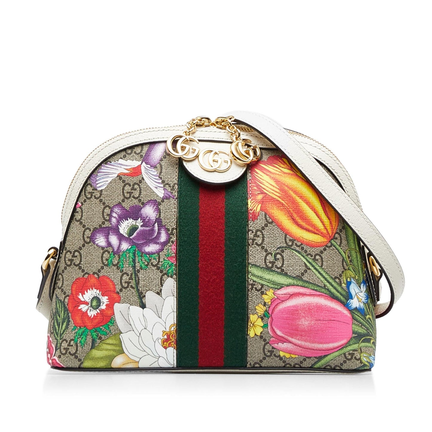 Gucci Small GG Supreme Flora Ophidia Dome (GlmVyY)