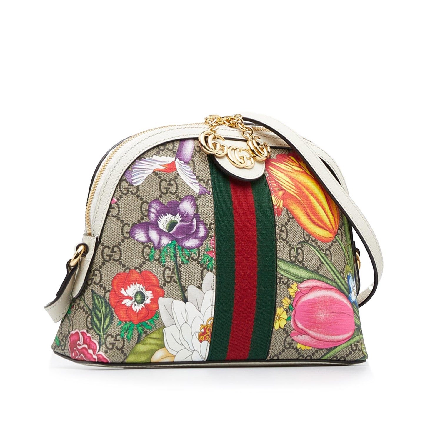 Gucci Small GG Supreme Flora Ophidia Dome (GlmVyY)