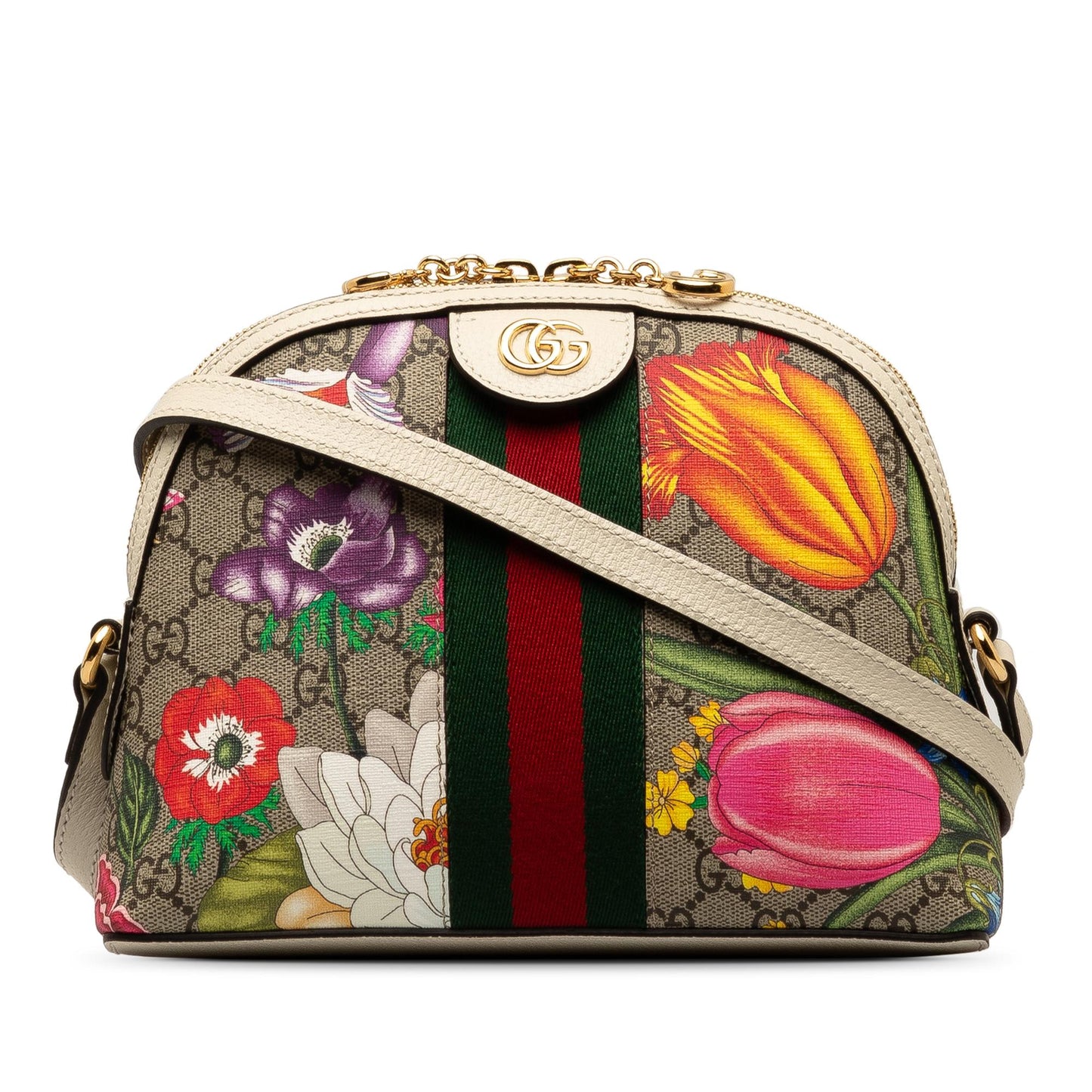 Gucci Small GG Supreme Flora Ophidia Dome (adCWLo)