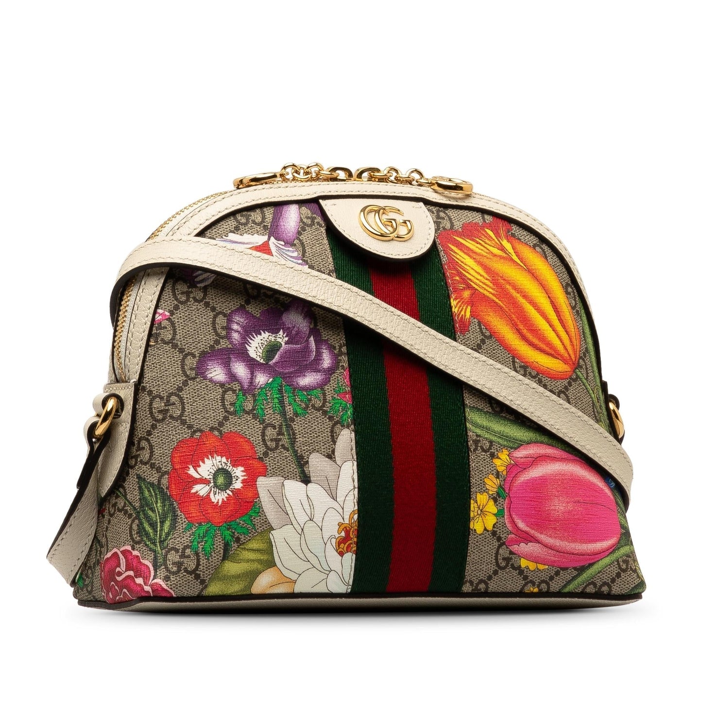Gucci Small GG Supreme Flora Ophidia Dome (adCWLo)